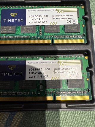 Memoria RAM SO-DIMM DDR3 Crucial Timetec Nanya