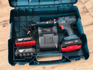 Taladro Bosch GSR 18V-21 + 3 bat,cargador,maletin