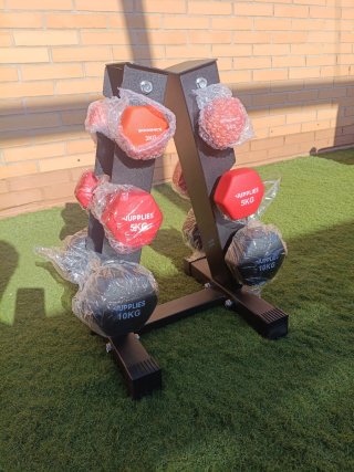 Soporte con mancuernas neopreno premium! Nuevo.
