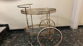 Camarera Vintage Metálica y Cristal