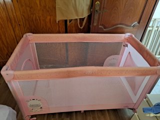 Cuna de viaje rosa Asalvo