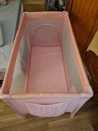 Cuna de viaje rosa Asalvo
