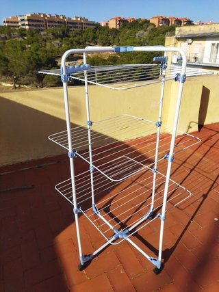 Tendedero Plegable Blanco y Azul