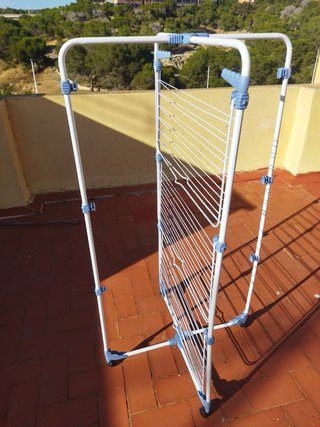 Tendedero Plegable Blanco y Azul