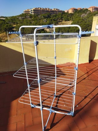 Tendedero Plegable Blanco y Azul