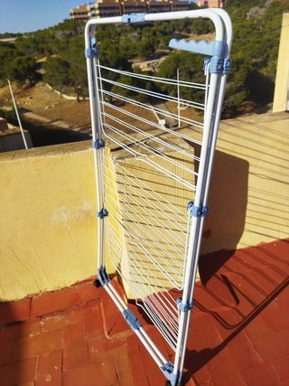 Tendedero Plegable Blanco y Azul