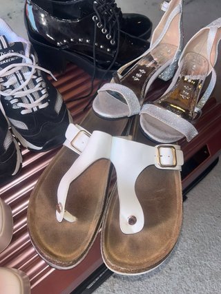 Lote Zapatos Mujer Beige y Plateado, 7 pares