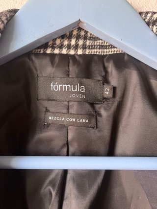 Abrigo de paño Fórmula cuadros gris L