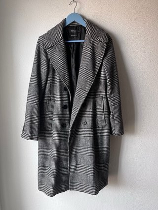 Abrigo de paño Fórmula cuadros gris L