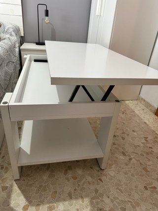 Mesa de centro elevable blanca
