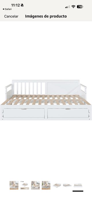 Cama Diván Blanca con 2 Cajones