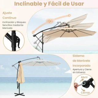 Sombrilla Costway NP13195BE 350 cm LED