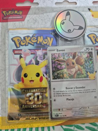 Pokémon 30 Aniversario 2 Sobres + Moneda Sellado