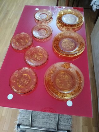 11 Platos Vereco Daisy Años 70 Naranja