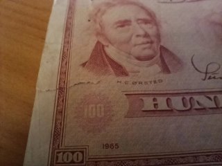Dinamarca. Billete  de 100 Coronas. 1936 (1965)