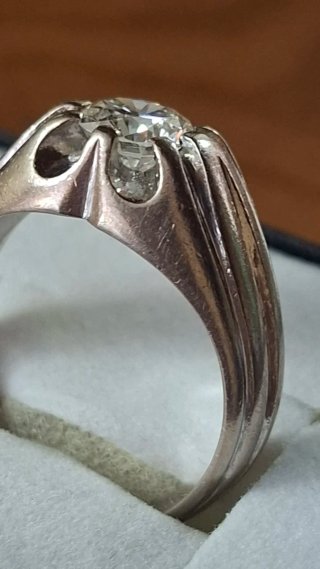 Anillo Oro Blanco Diamante Natural