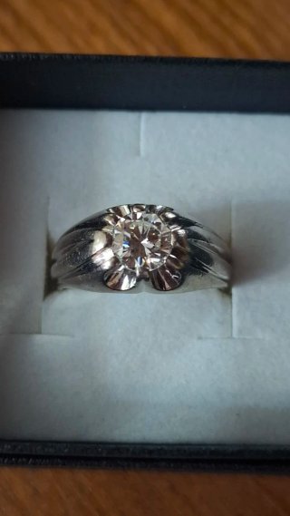 Anillo Oro Blanco Diamante Natural