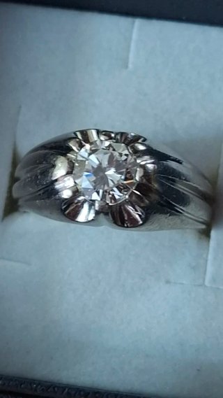 Anillo Oro Blanco Diamante Natural