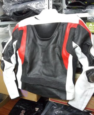Chaqueta Cuero BMW Negra Roja Blanca