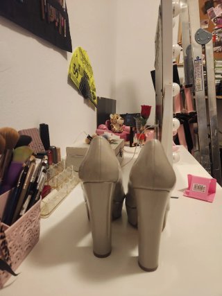 Tacones Y2K Plataforma Grises