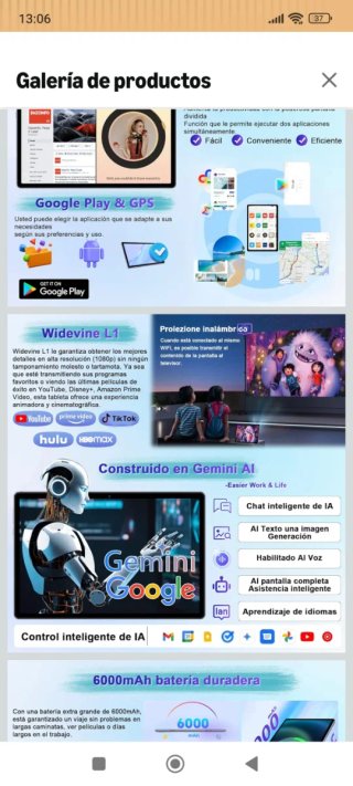 Tablet 10" 30GB+64GB+1TB Morado