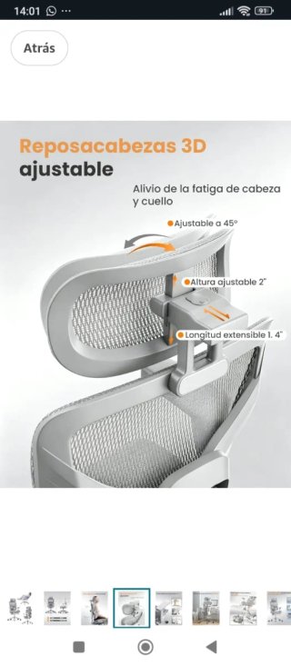 Silla de oficina ergonómica gris