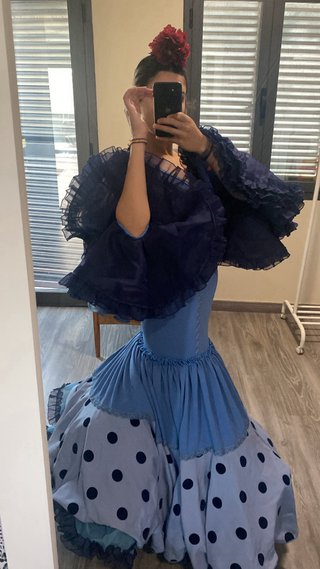 Traje de flamenca azul talla XS