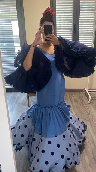 Traje de flamenca azul talla XS