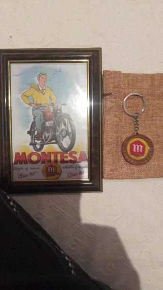 Anuncio Mobylette,Vespa,Montesa, antiguo + Llavero