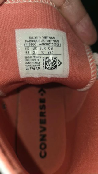 Converse Talla 36 Blanco y Rosa