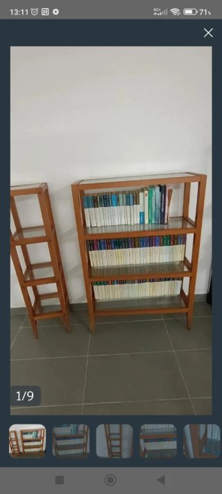2 Estanterías de Madera y Cristal