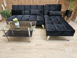 Sofá Cama Chaiselongue Negro de 200cm