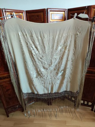 Manton Manila Seda Beige/Oro
