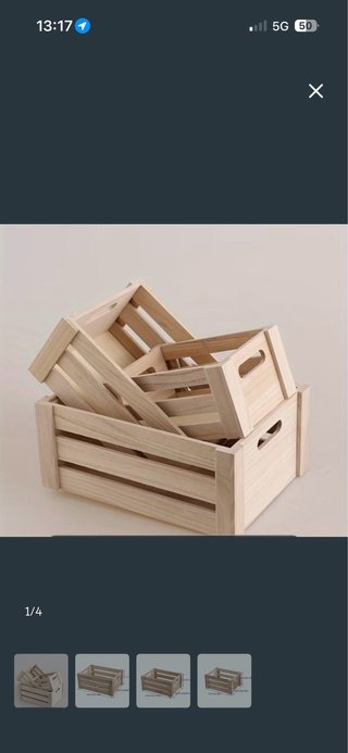 Pack 3 cajas almacenamiento madera