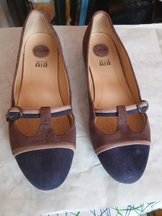 Bailarinas Clarks Azul y Marrón