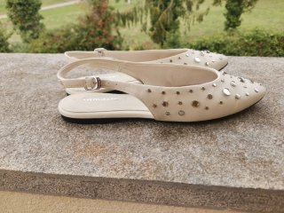 Bailarinas Tamaris blancas  y Plateadas