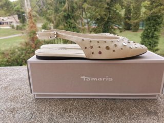 Bailarinas Tamaris blancas  y Plateadas