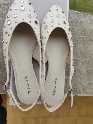 Bailarinas Tamaris blancas  y Plateadas