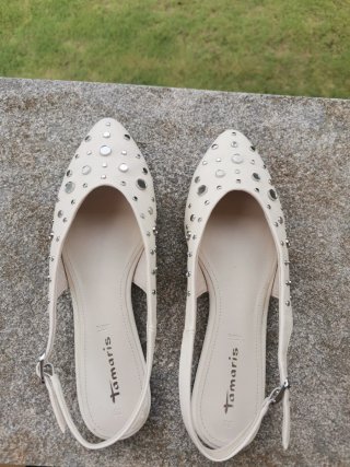 Bailarinas Tamaris blancas  y Plateadas
