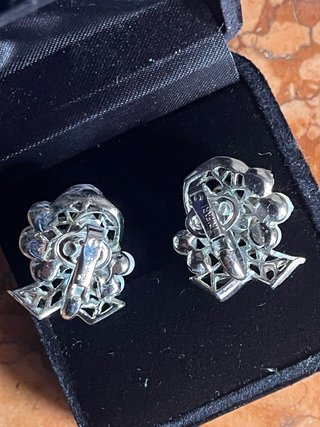 Orecchini Trifari vintage perle argento
