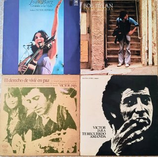 Lote 4 Vinilos LP: Joan Baez, Bob Dylan, Victor Ja
