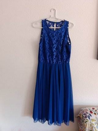 Vestido midi azul fiesta