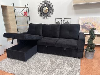 Sofá cama negro de tela - envio gratis