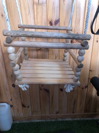 Columpio infantil madera y soga
