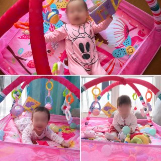 Parque infantil-corralito rosa