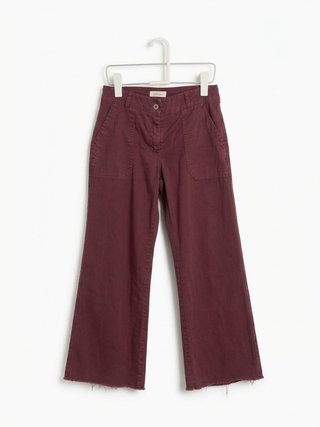 Pantalones anchos granate