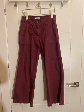 Pantalones anchos granate