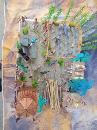 Recreación poblado indio 43x34