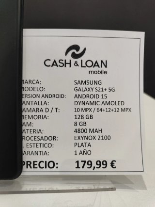 Samsung Galaxy S21+ 5G 128GB Negro