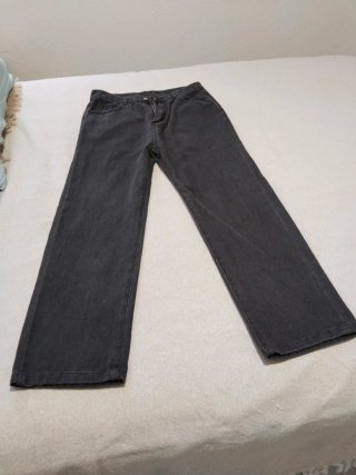 Pantalón vaquero ancho mujer negro